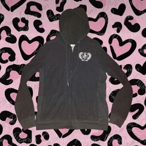 Preppy Y2K Early 2000s Abercrombie And Fitch Fleece Lined Zip Up Hoodie Size L